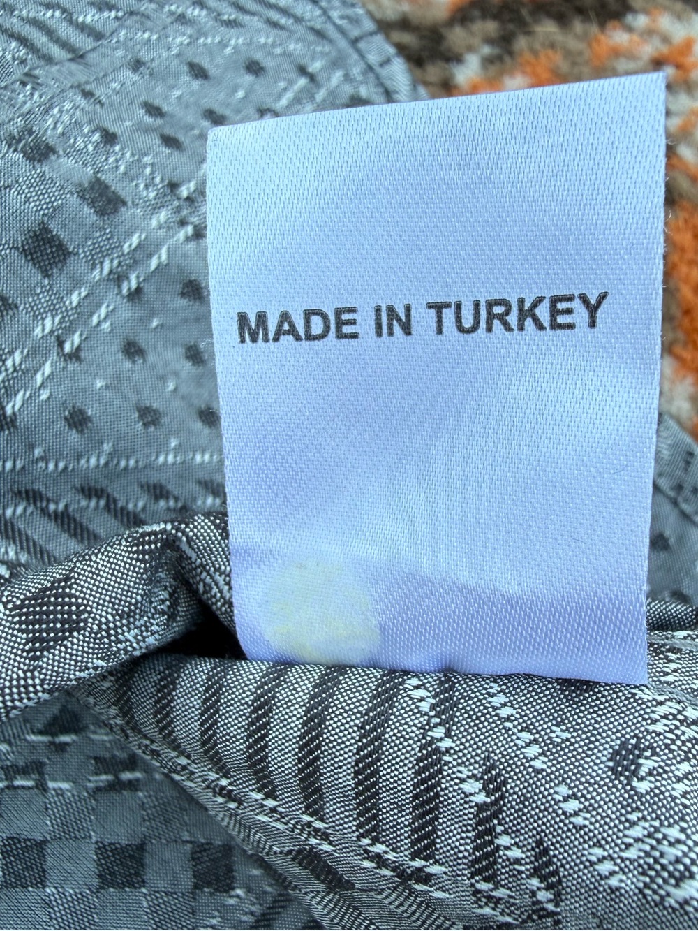 Au Noir Mens Shirt EU 9 5XL Gray Jacquard Geometric Paisley Flip Cuff Button Up - Picture 4 of 12